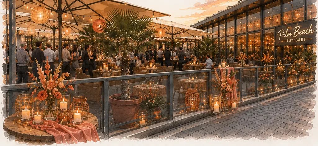 Visualisierung der Stilwelt Sunset Lounge in warmen Orange- und Koralltönen